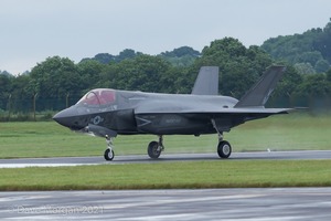 Lockheed Martin F-35B Lightning IIs arrive at RAF Fairford 29th June 2016.