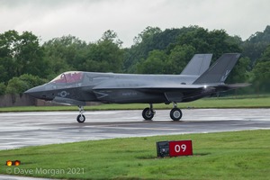 Lockheed Martin F-35B Lightning IIs arrive at RAF Fairford 29th June 2016.
