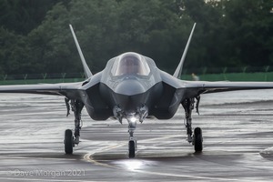 Lockheed Martin F-35B Lightning IIs arrive at RAF Fairford 29th June 2016.