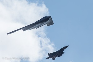 RIAT 2018 - Show Day - B-2A and F-15E escort in the Brize hold.